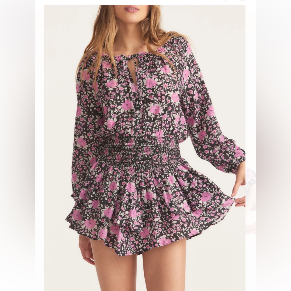 Netra Mini Dress | LoveShackFancy | RASPBERRY SPICE LATTE / P - Picture 7 of 7